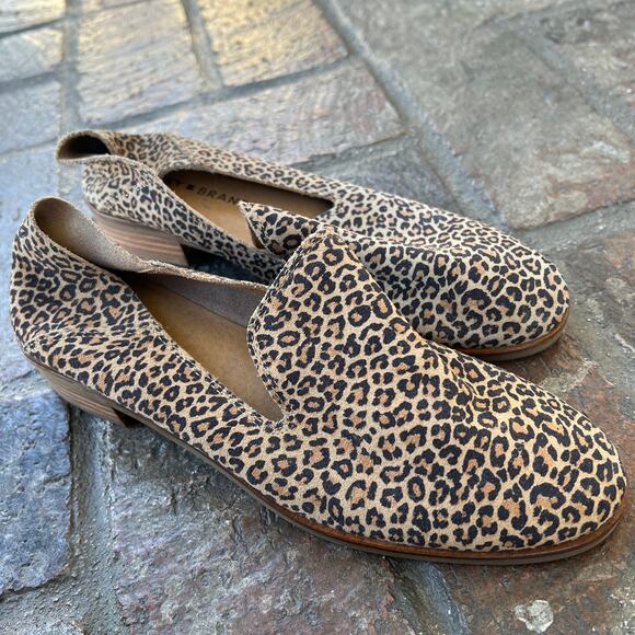 Lucky Brand Cahill Flat Leopard Loafers Shoes Size 7 Suede Animal Print - Picture 5 of 7